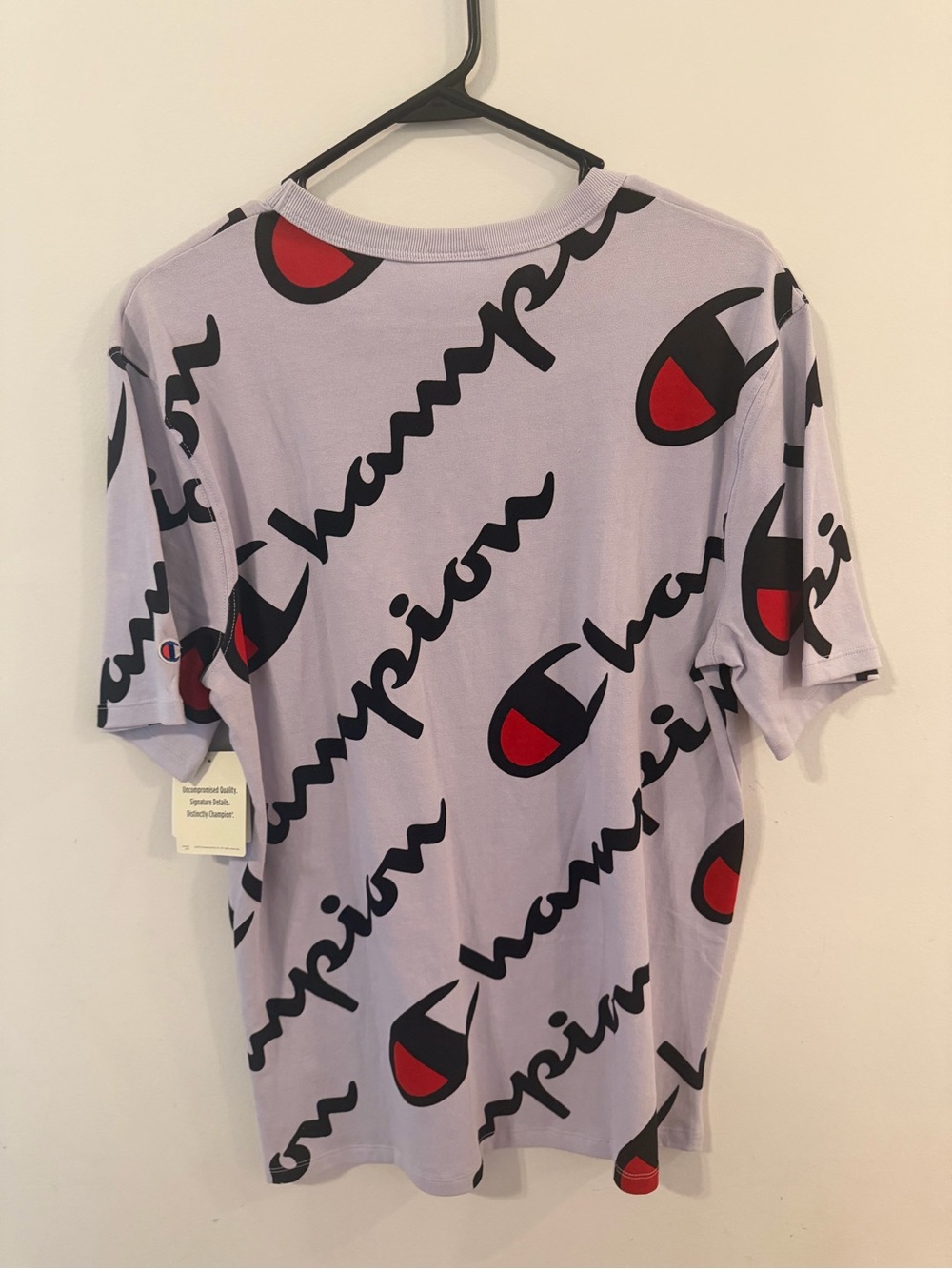 Champion Lavender Graphic Logo Tee with Black & Red Accents - Picture 3 of 3